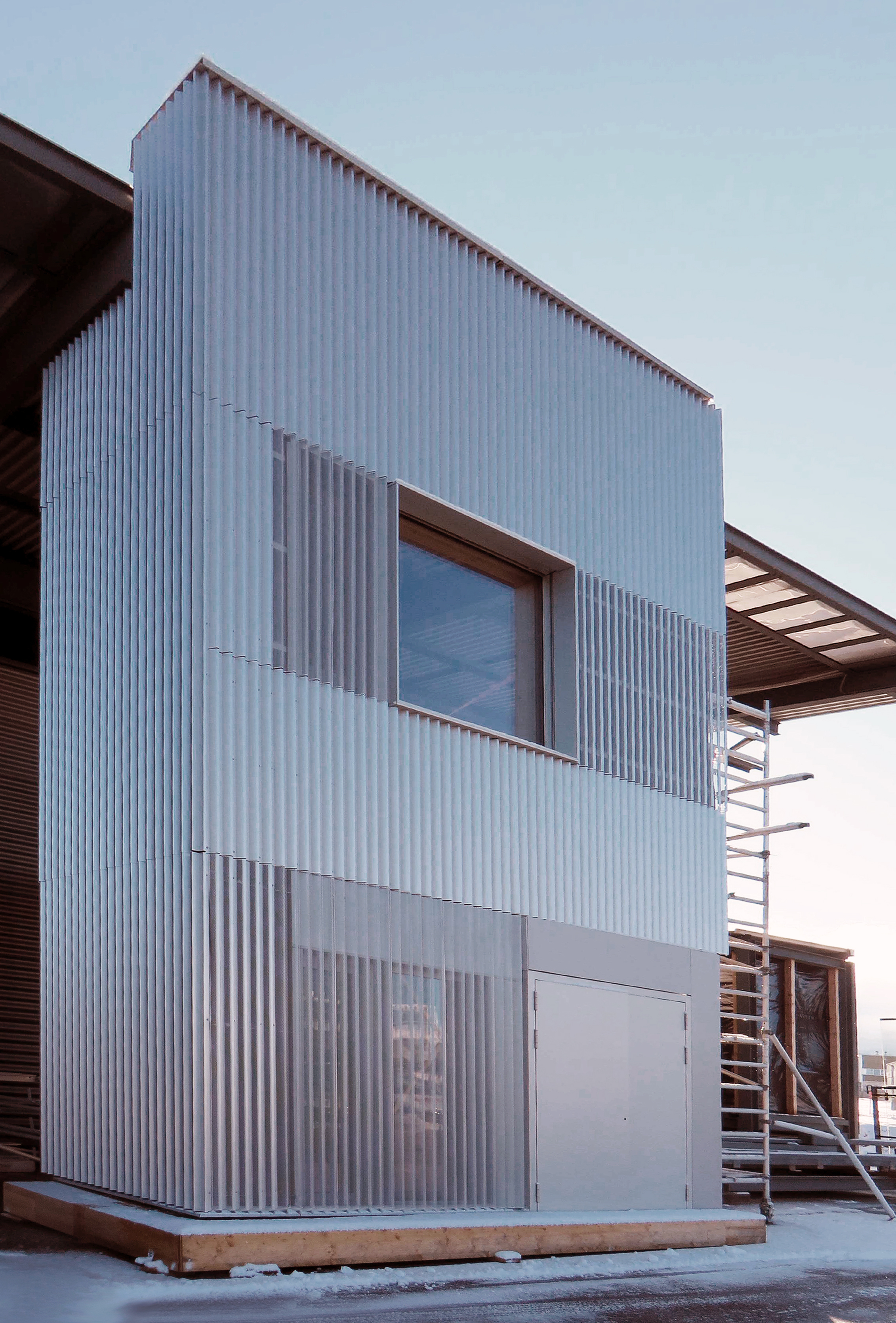 Prototype de façade pour la nouvelle Halle 3 de la Base aérienne de Payerne